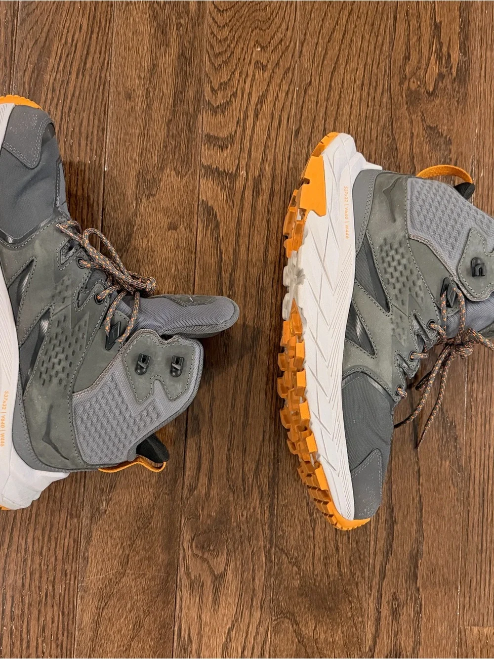 Hoka Anacapa Gray and Orange Trail Boots